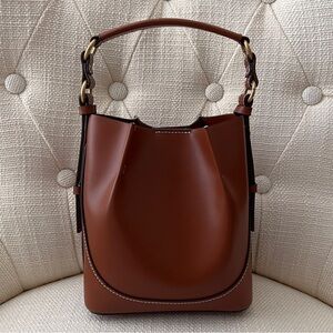 Zara Topstitched Bucket Bag